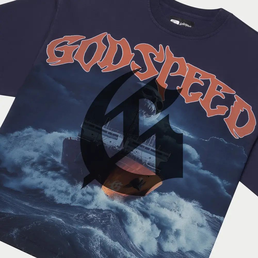 Godspeed Sea Sick T-Shirt Navy