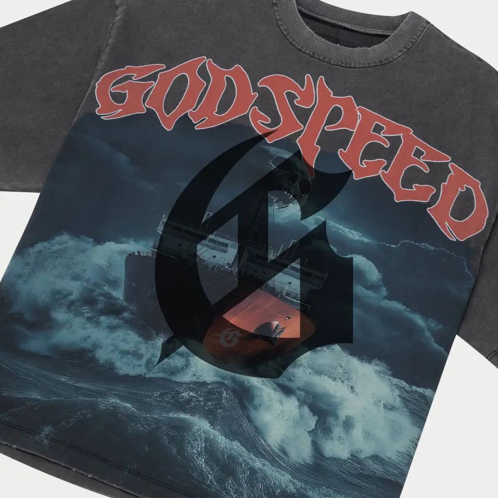 Godspeed Sea Sick T-Shirt Grey Wash