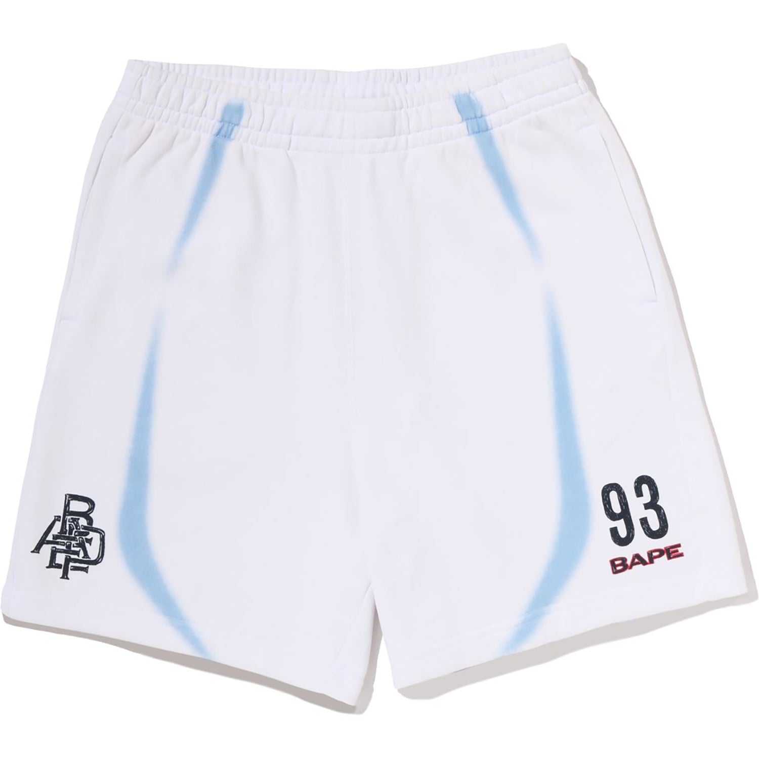 HEAVY WASH HAND DRAW FOOTBALL LOGO RELAXED FIT SWEAT SHORTS MENS