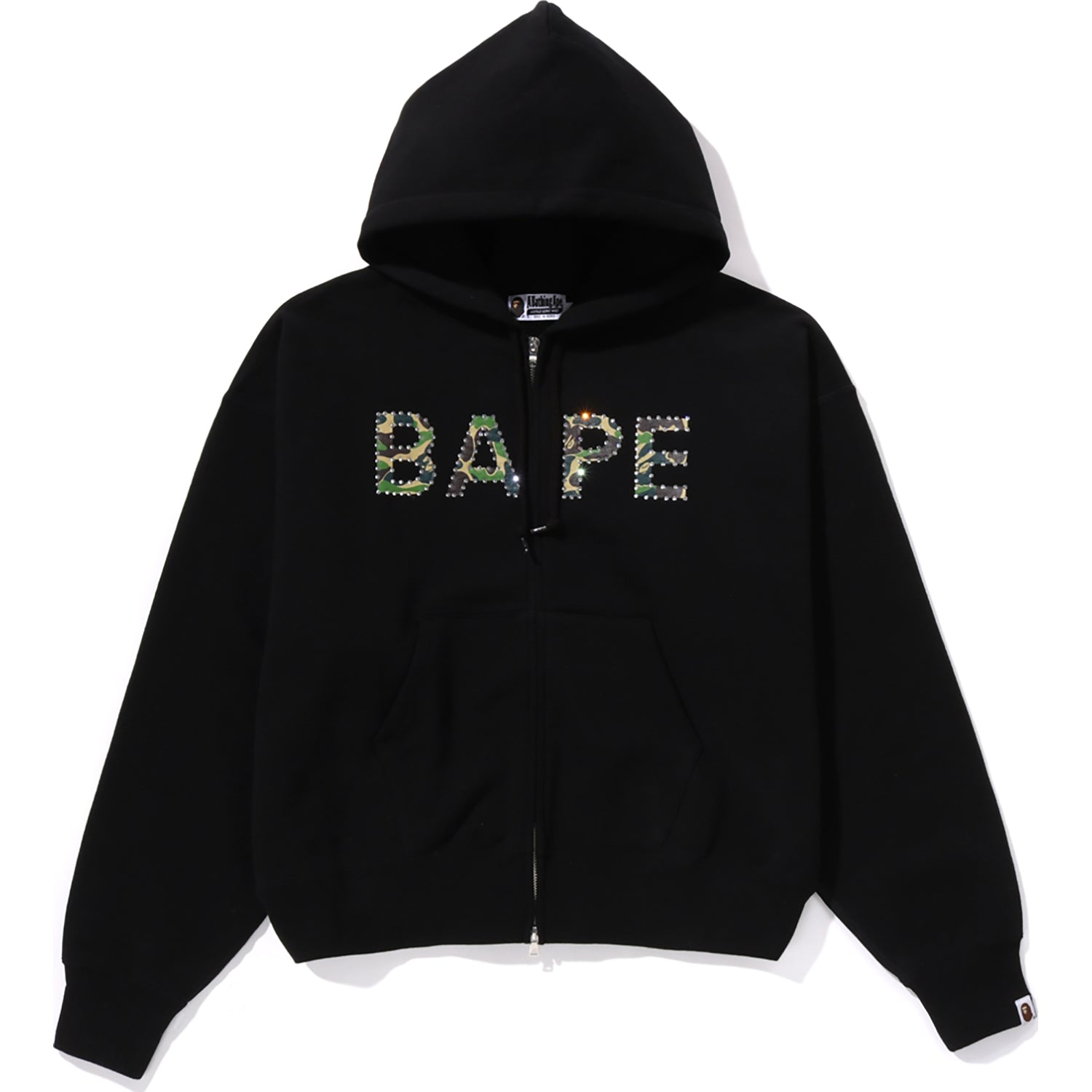 ABC CAMO CRYSTAL LOGO WIDE ZIP HOODIE LADIES