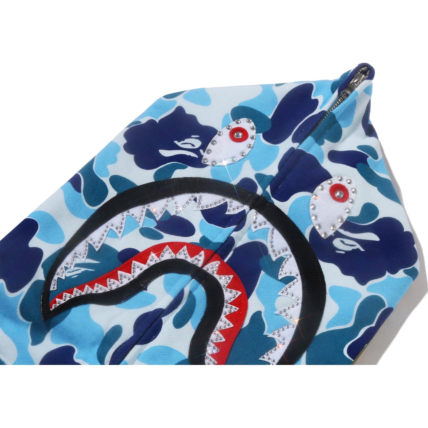 ABC CAMO CRYSTAL STONE SHARK FULL ZIP HOODIE LADIES