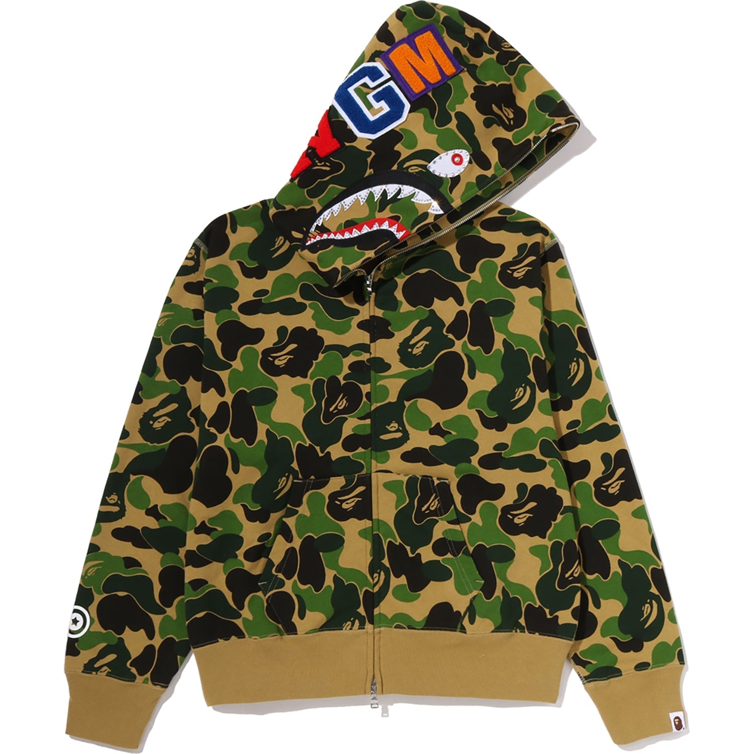 ABC CAMO CRYSTAL STONE SHARK FULL ZIP HOODIE LADIES