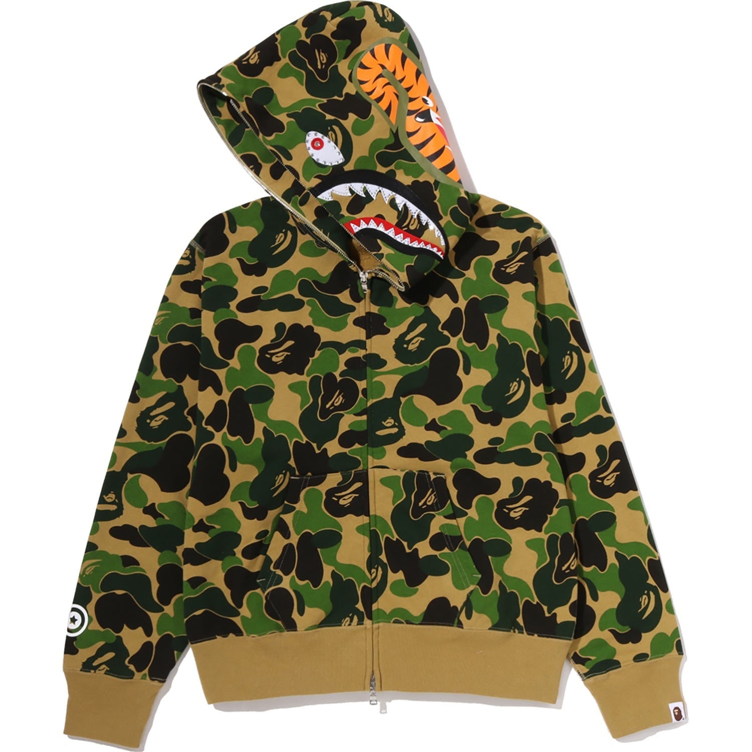 ABC CAMO CRYSTAL STONE SHARK FULL ZIP HOODIE LADIES
