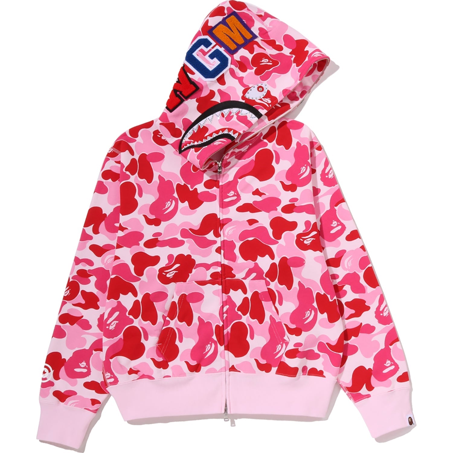 ABC CAMO CRYSTAL STONE SHARK FULL ZIP HOODIE LADIES