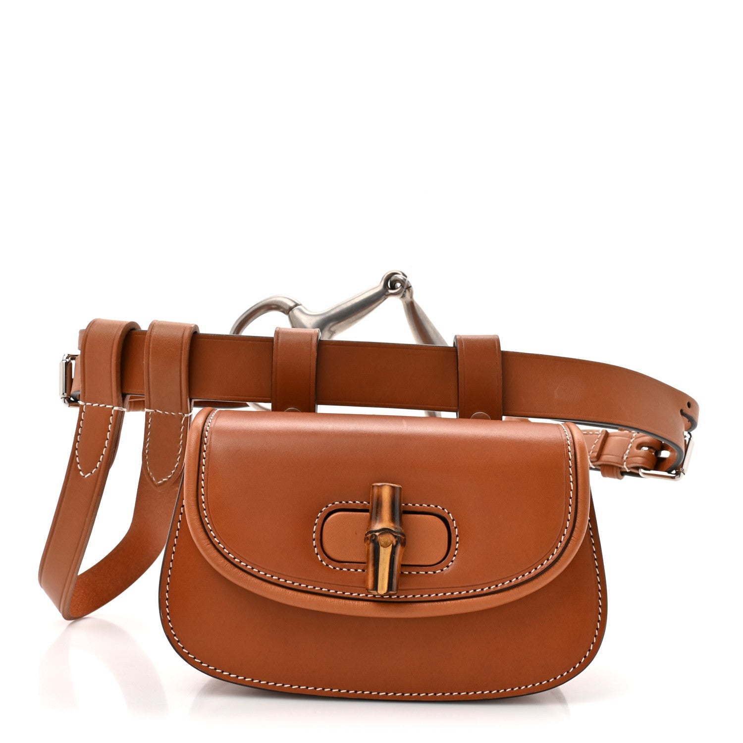 Calfskin Bamboo Mini 1947 Belt Bag 80 30 Brown