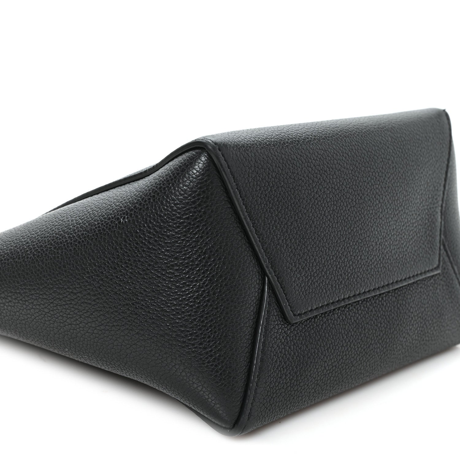 Soft Grained Calfskin Small Sangle Bucket Bag Black