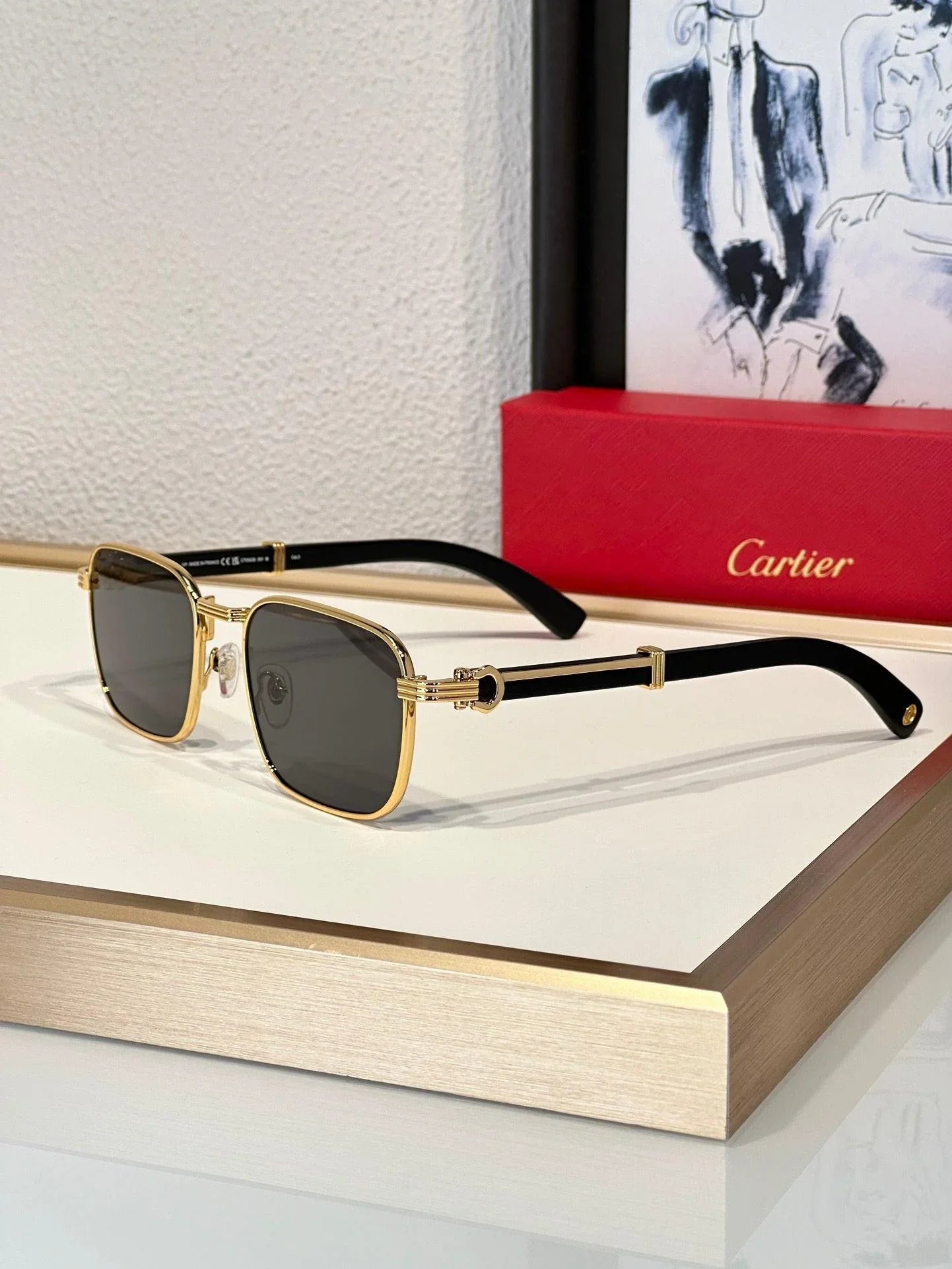 Cartier CT 0363S-NV Horn (Gold/Black) / Wood (Gold/Red) $3495 ✨