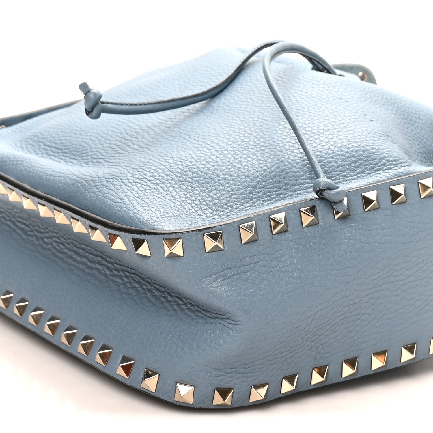 Grained Calfskin Rockstud Bucket Bag Amadeus