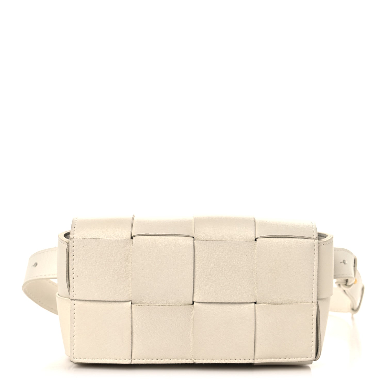 Nappa Maxi Intreccio The Belt Cassette Bag White