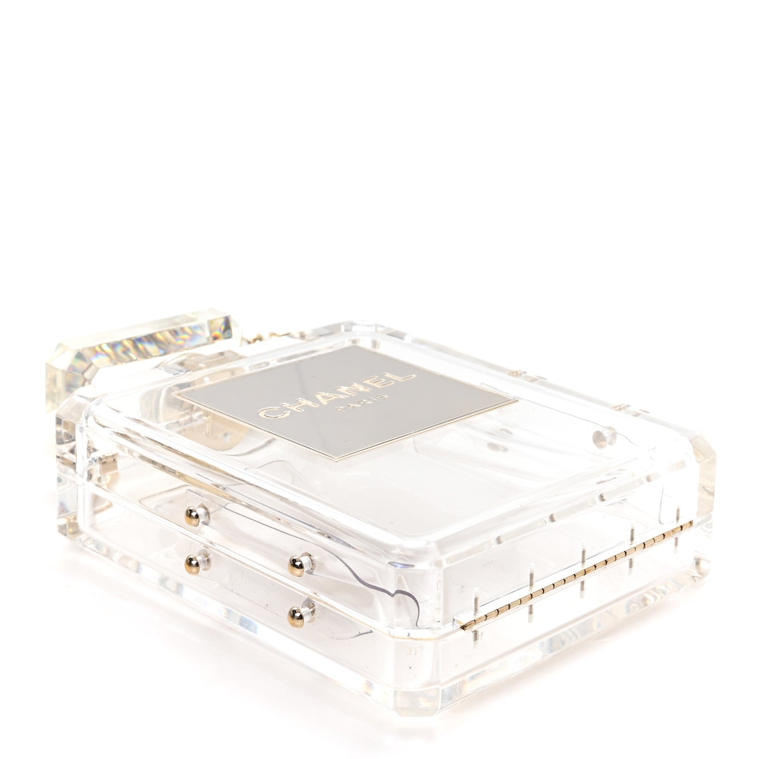 Transluscent Plexiglass Perfume Bottle Clutch
