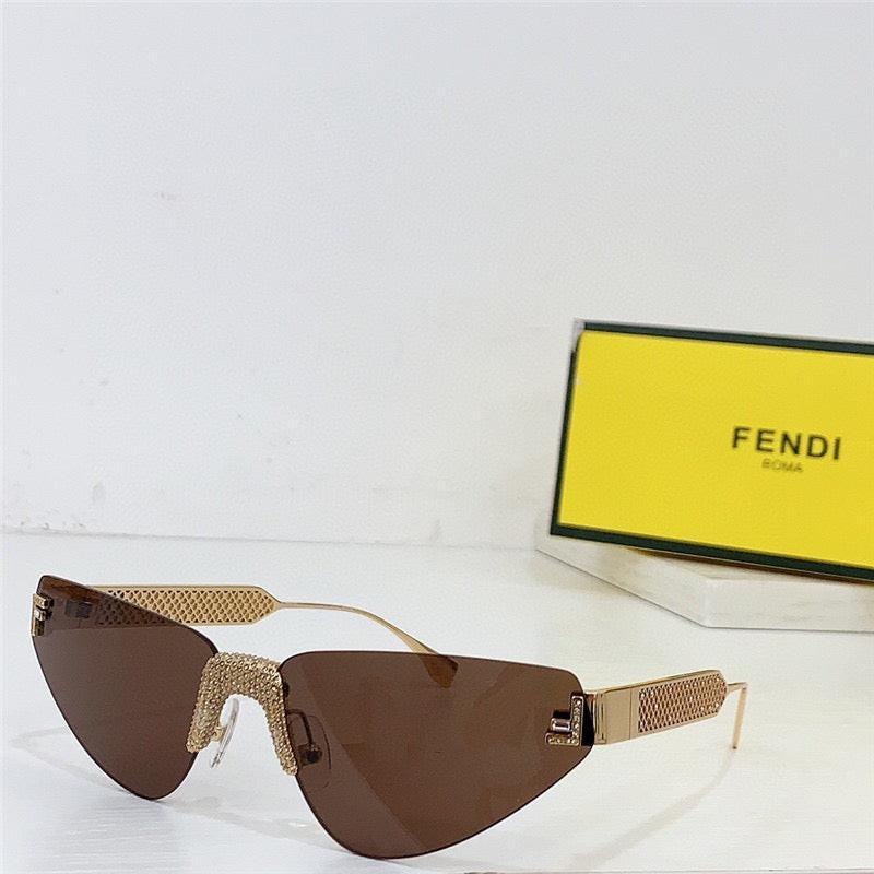 2024 FENDI First Crystal Gold metal Sunglasses 4127US shape Women&