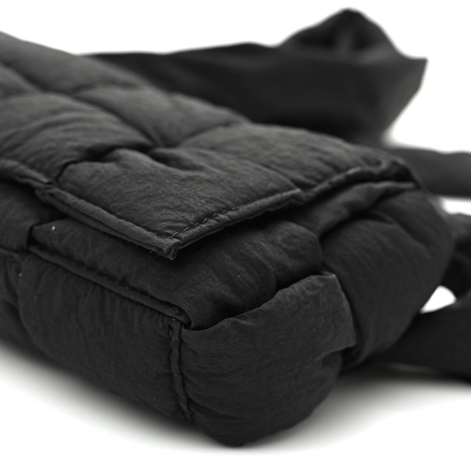 Nylon Intrecciato Padded Tech Mini Cassette Belt Bag Black