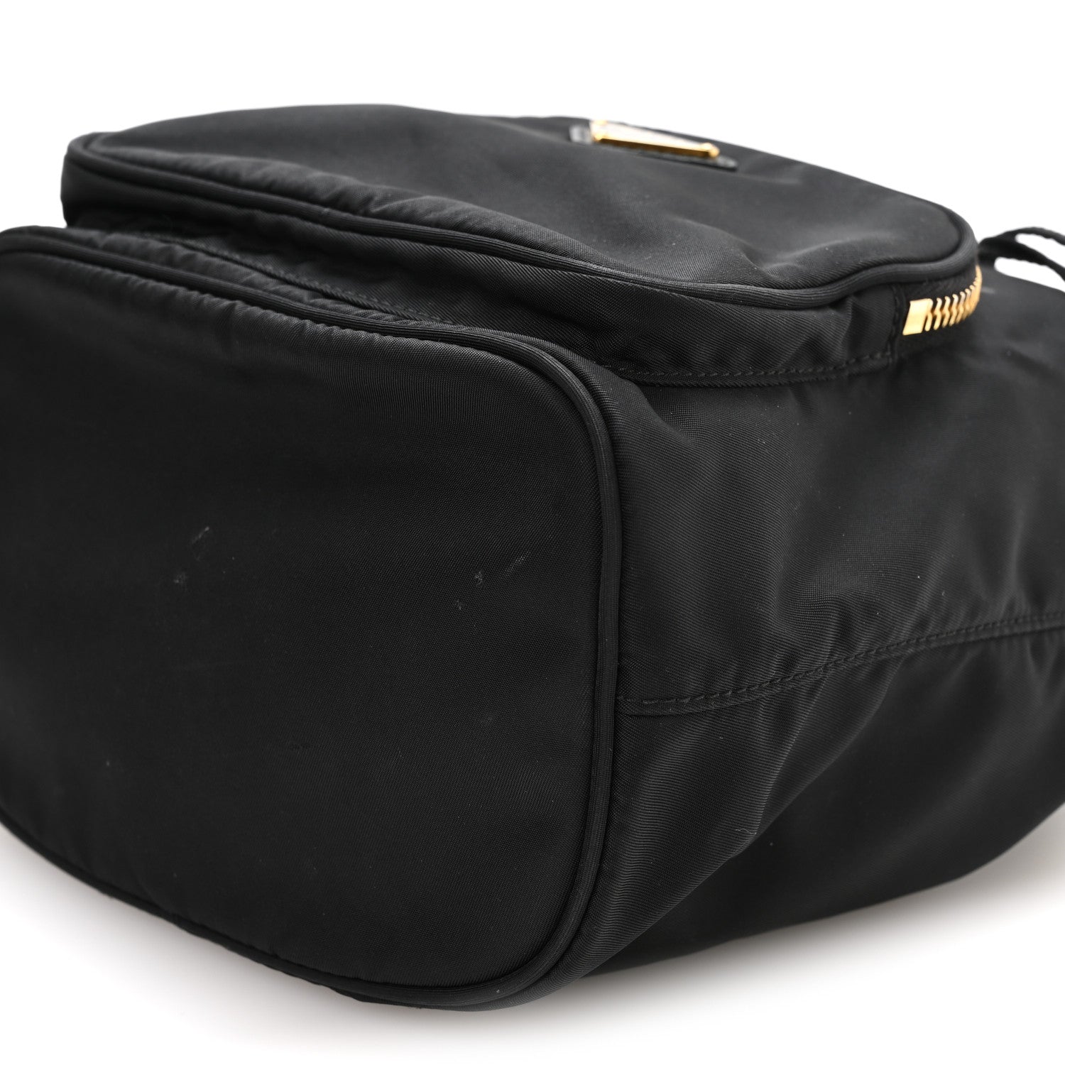 Re-Nylon Saffiano Duet Bucket Crossbody Bag Black Black