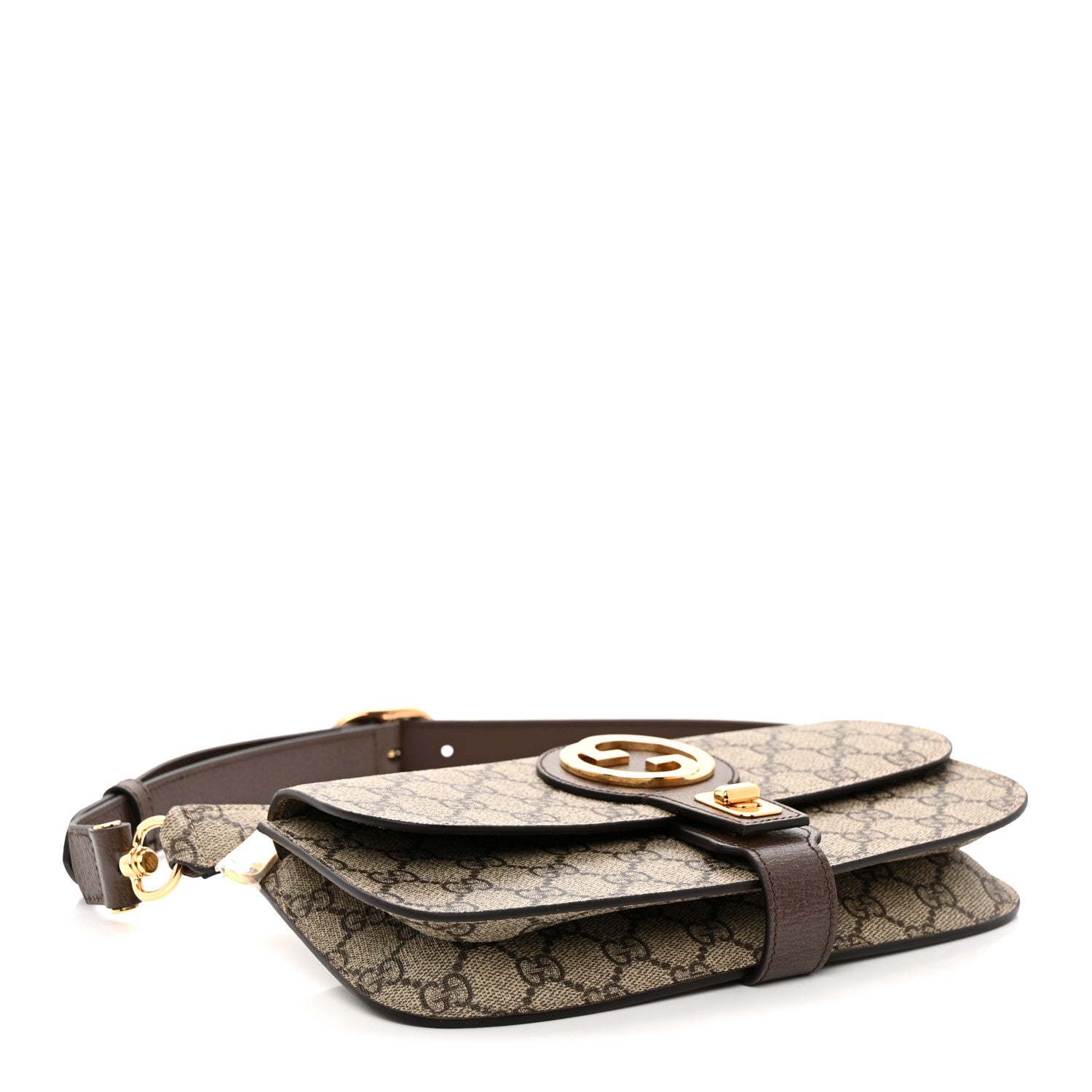 GG Supreme Monogram Textured Dollar Calfskin Blondie Belt Bag Beige Ebony New Acero
