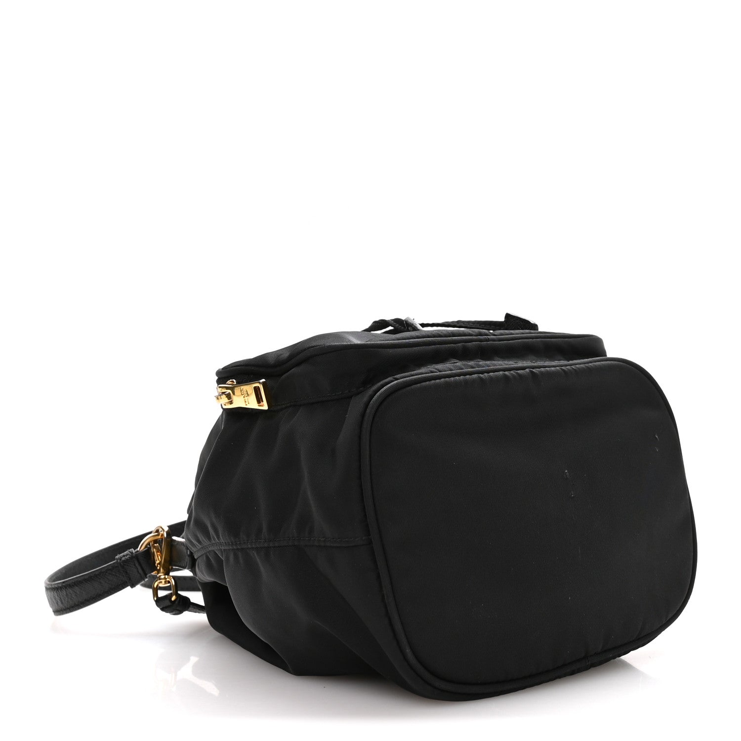 Re-Nylon Saffiano Duet Bucket Crossbody Bag Black Black