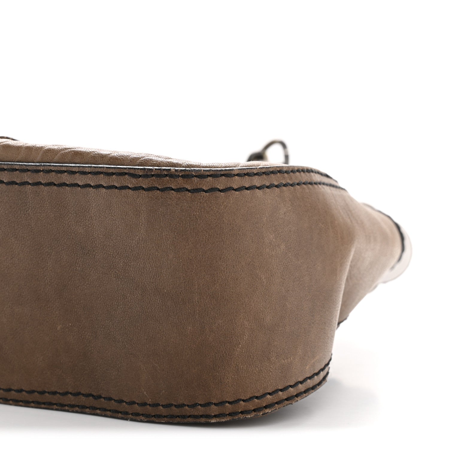 Calfskin B Bag Brown Grey