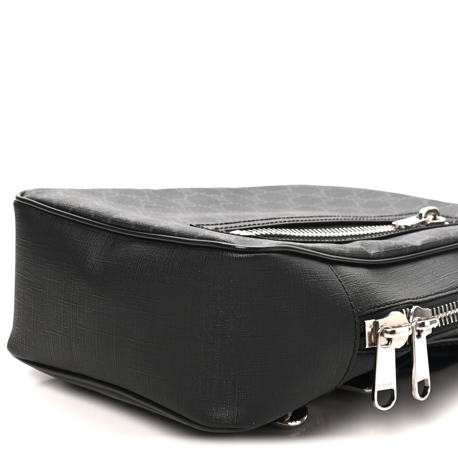 GG Supreme Monogram Web Belt Bag Black Grey