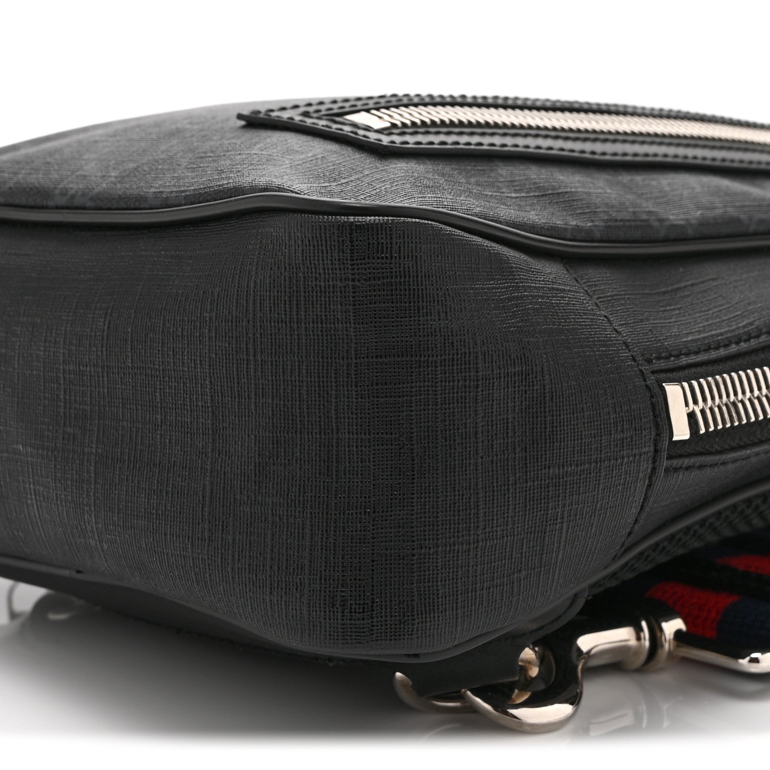 GG Supreme Monogram Web Belt Bag Black Grey