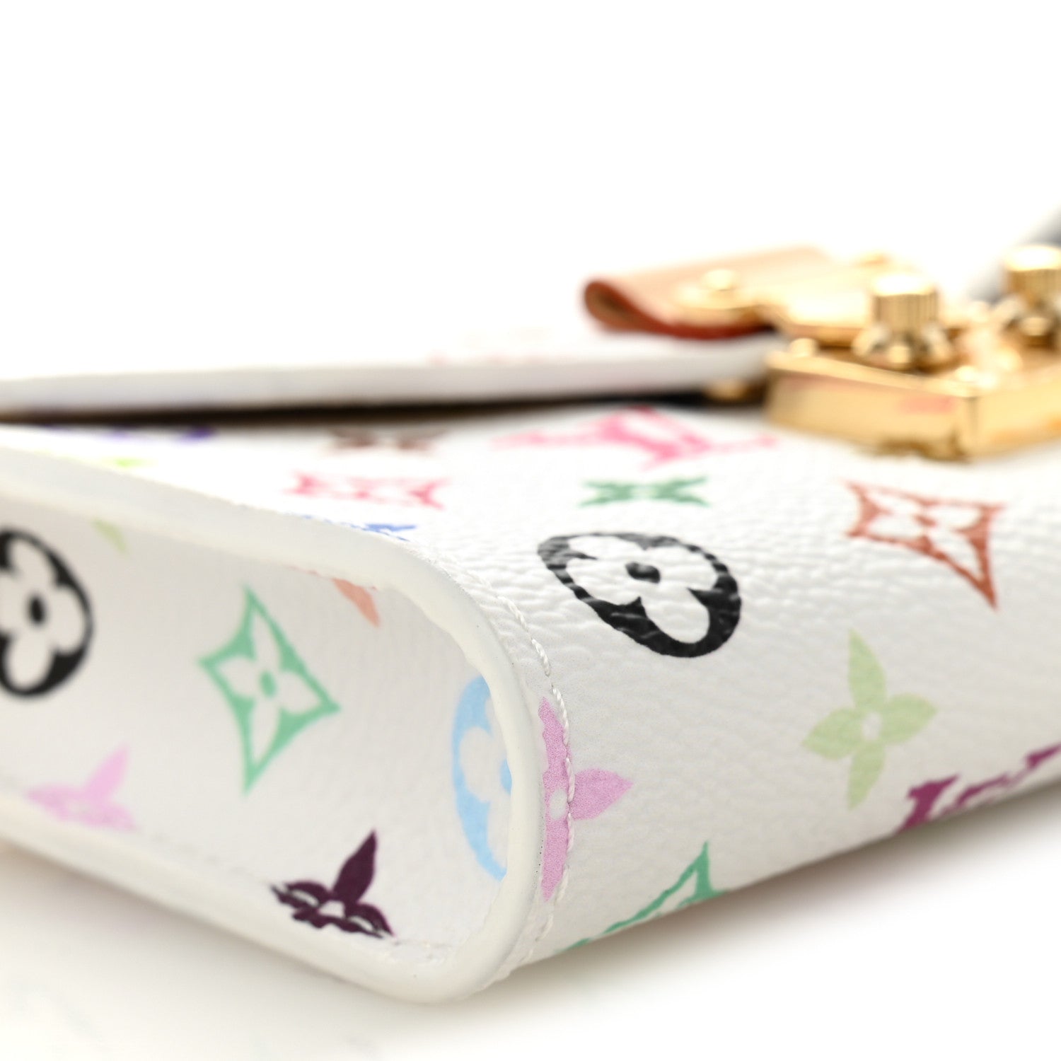 LV X TM Monogram Multicolor Pouch Metis Belt White White