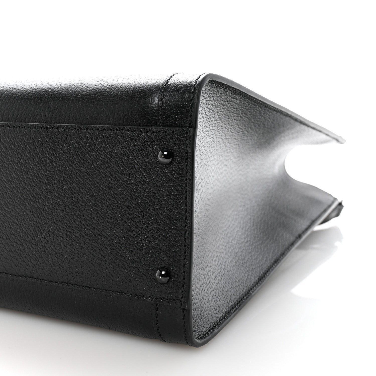 Textured Dollar Calfskin Web Monochrome Large Diana Tote Bag Black