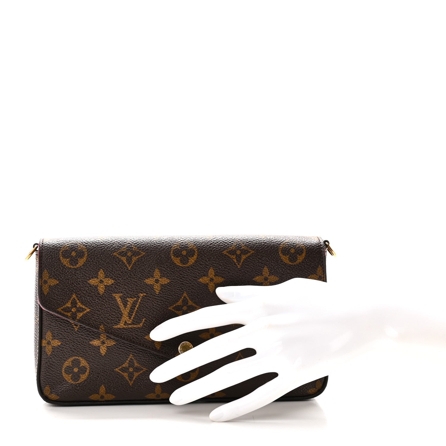 Monogram Pochette Felicie Chain Wallet Fuchsia
