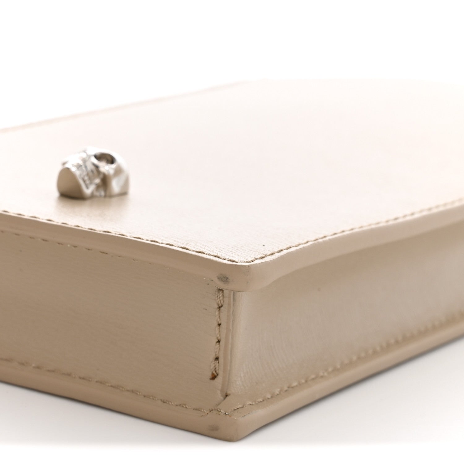 Calfskin Chain Phone Case Beige