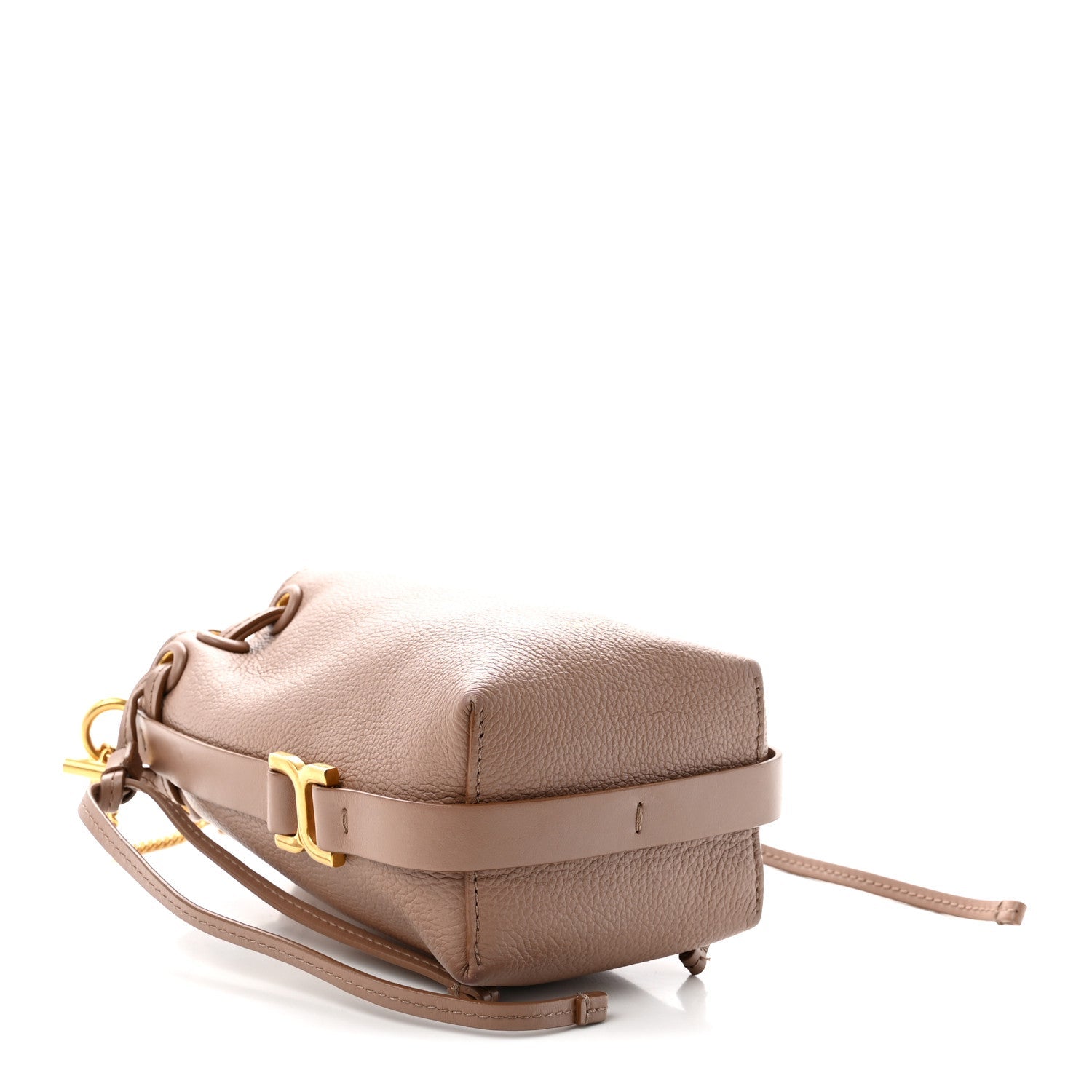 Grained Calfskin Micro Marcie Bucket Bag Woodrose
