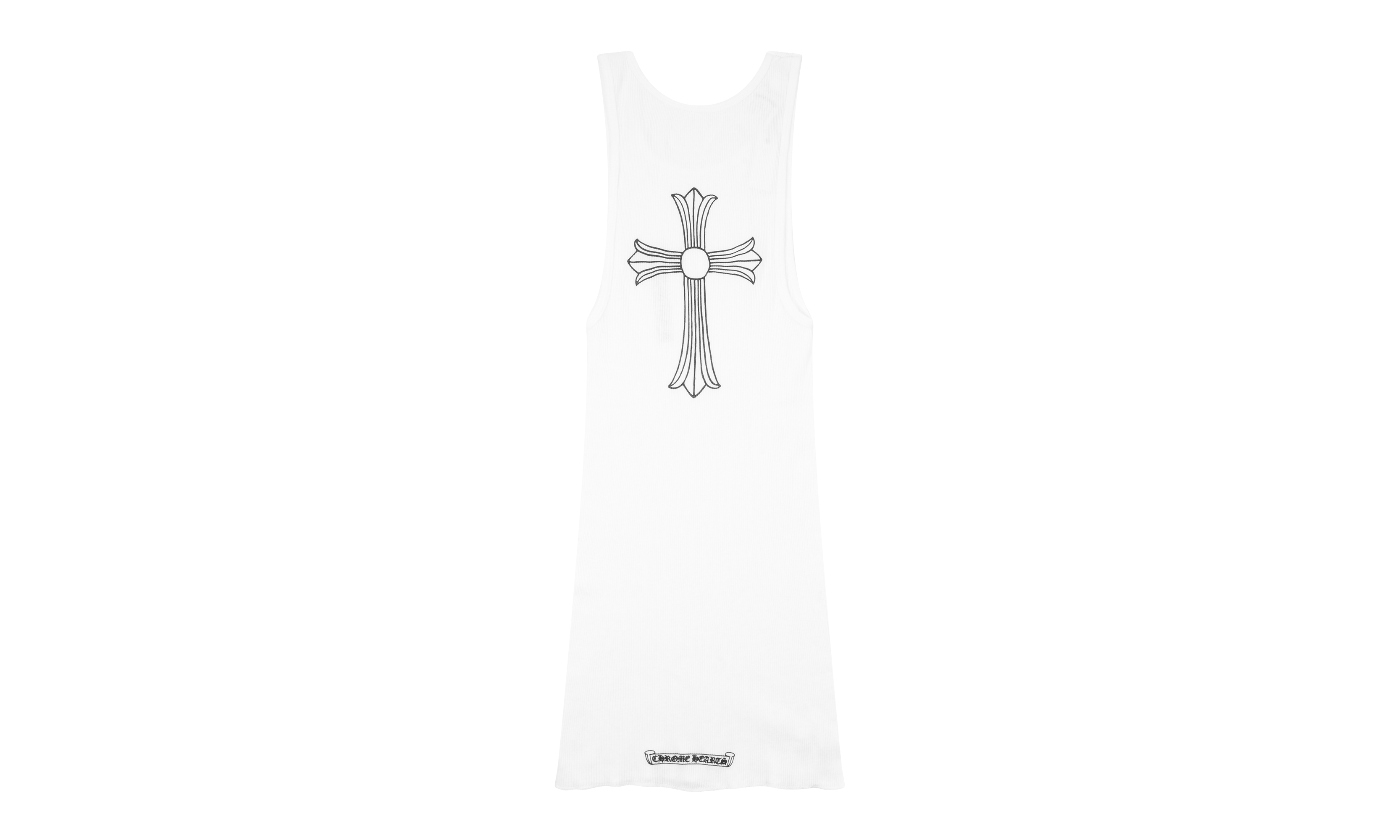 T-bar logo ribbed tank "White" CHRM0190