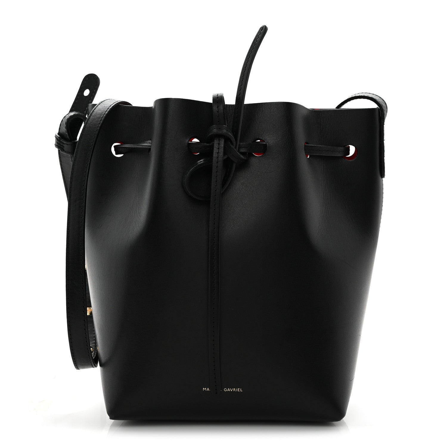 Calfskin Mini Bucket Bag Black Flamma