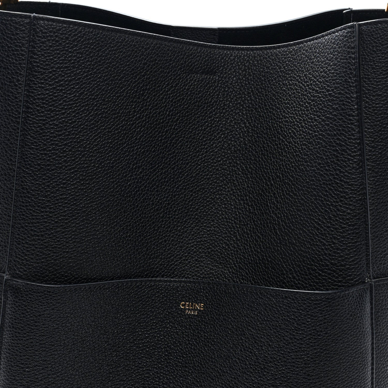 Soft Grained Calfskin Sangle Bucket Bag Black
