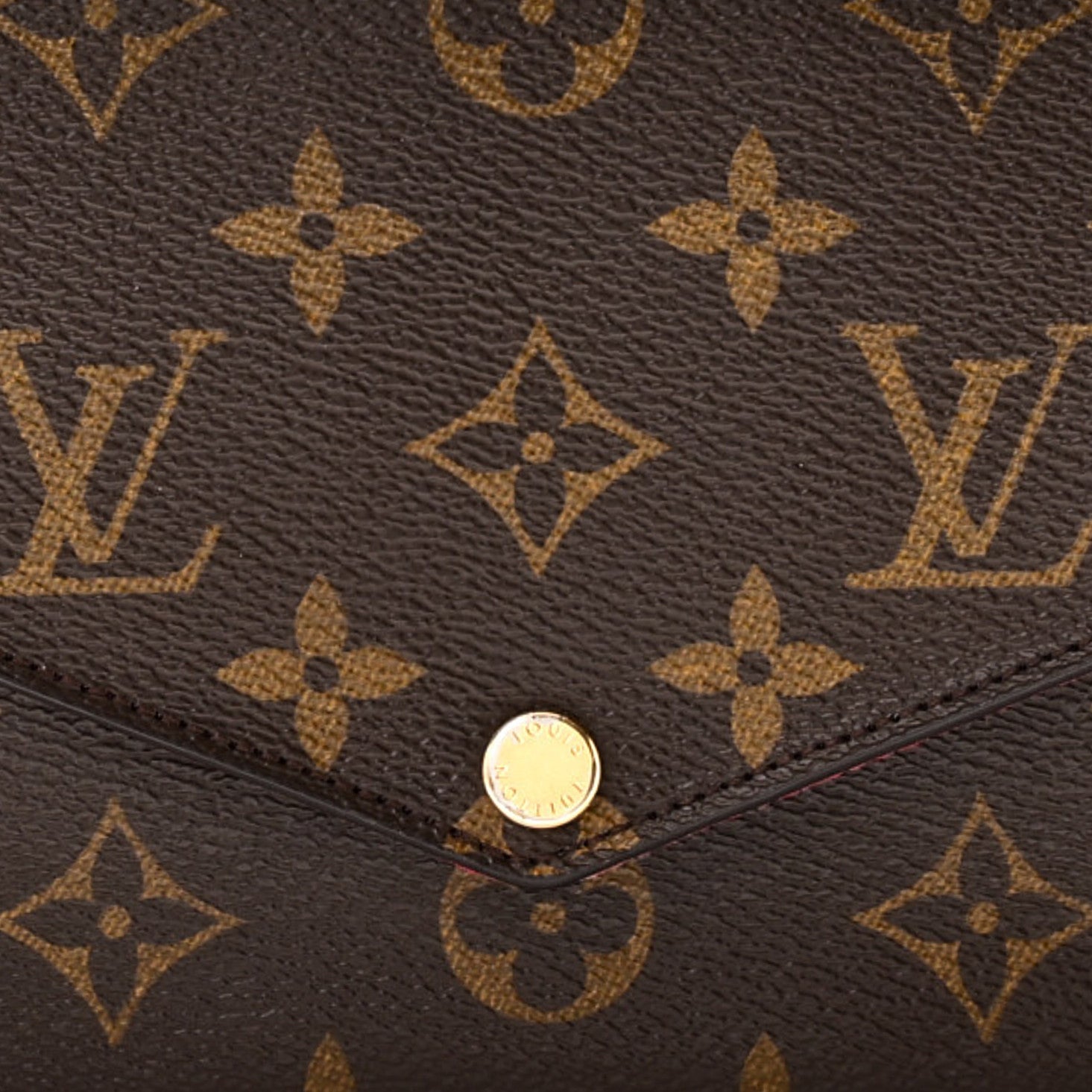 Monogram Pochette Felicie Chain Wallet Fuchsia