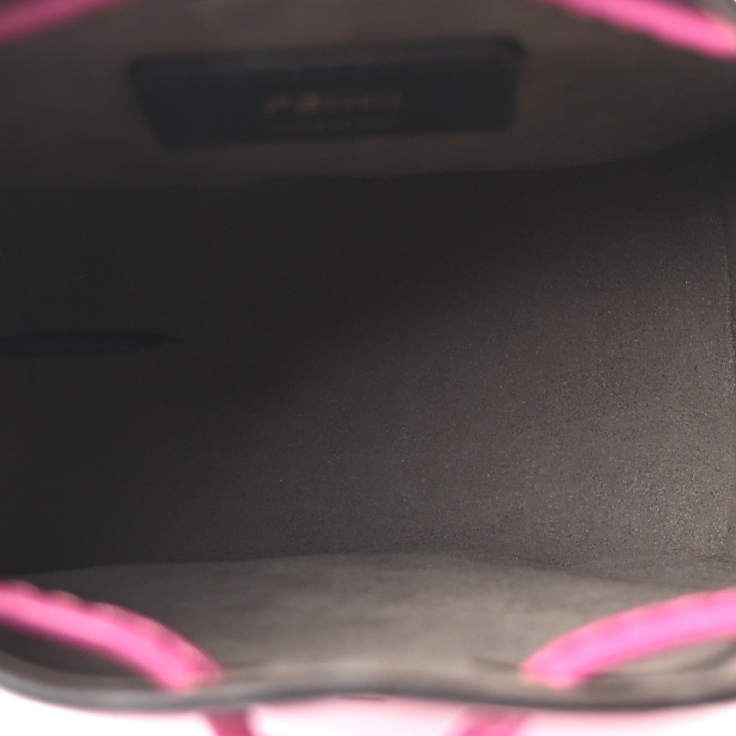 Vitello Liberty F is Fendi FF 1974 Embossed Mini Mon Tresor Bucket Bag Ciclamino Pilar