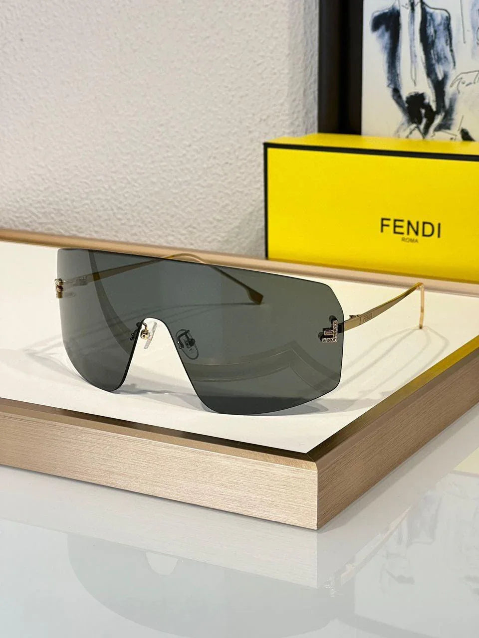 Fendi 2024 First Mask FE 4121 US 28G Shield Sunglasses Women&