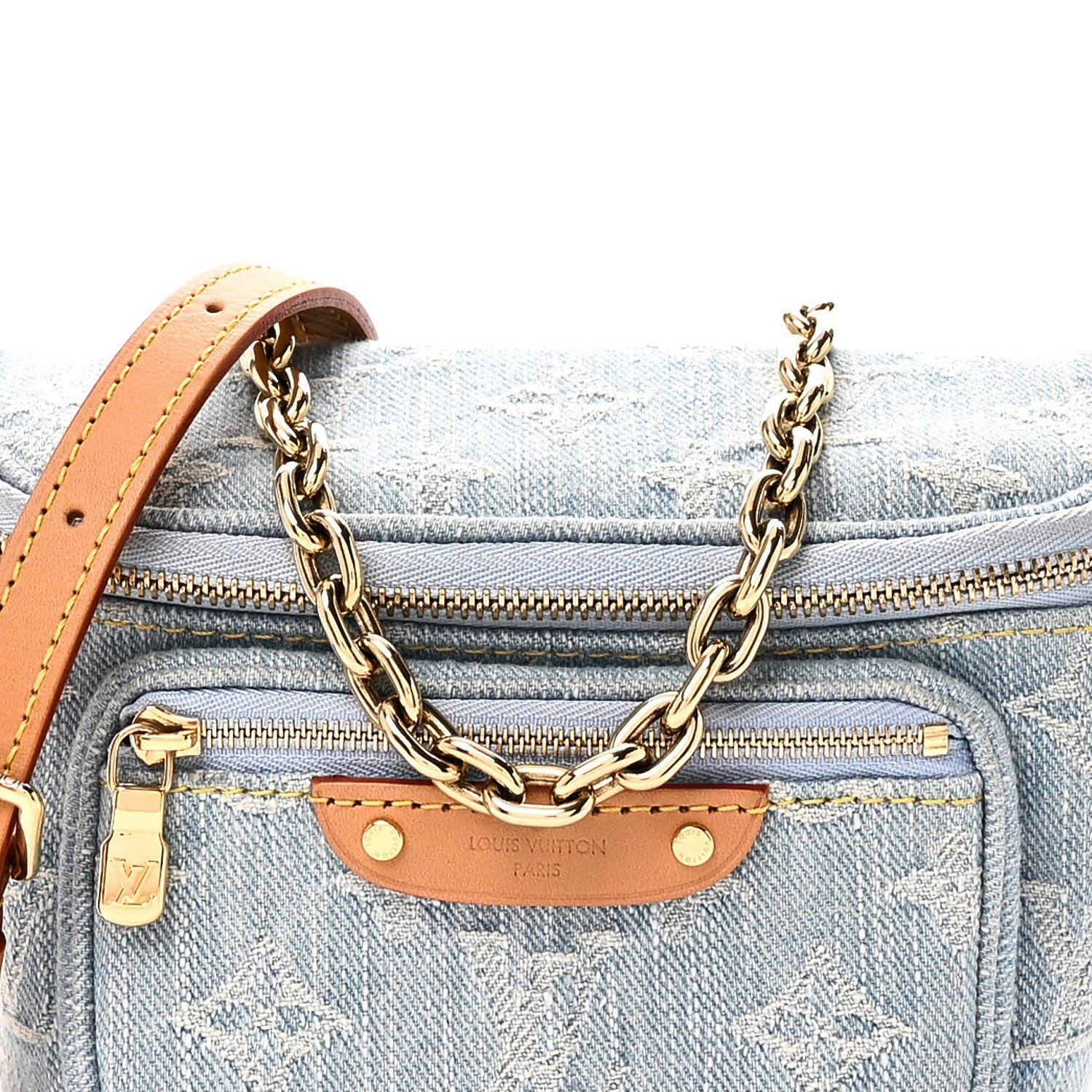 Monogram Denim Mini Bumbag Sky Blue