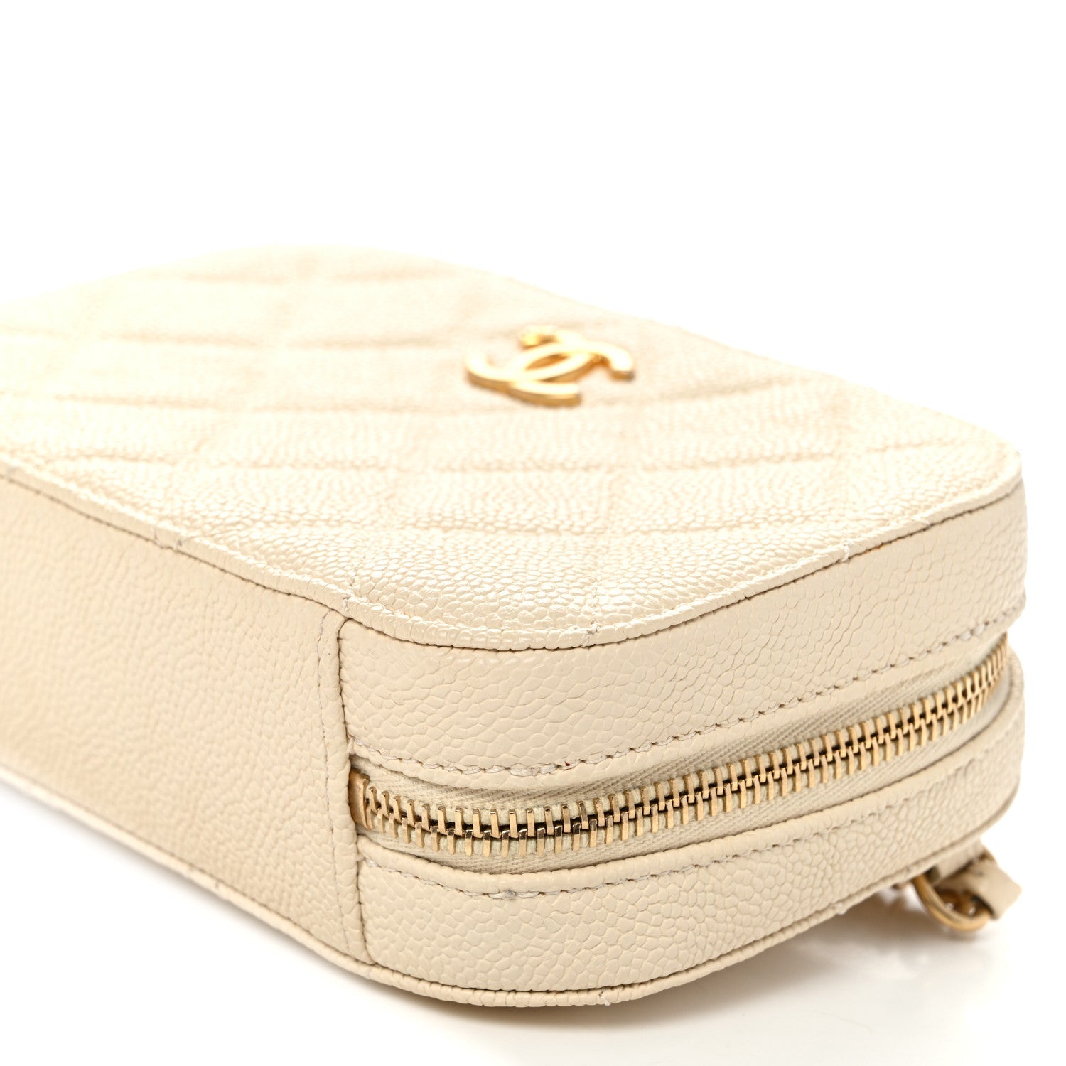 Caviar Quilted Flap Waist Bag White