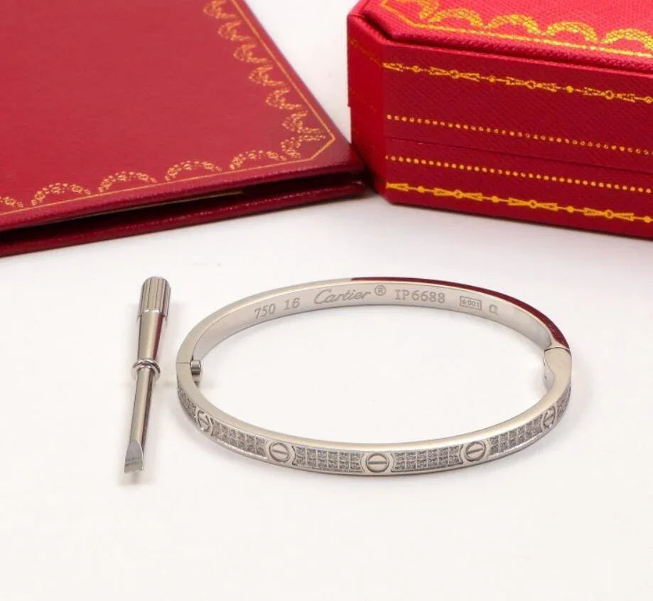 Cartier 18K Gold Plated Jewelry LOVE Bracelet yellow rose silver with Zircon✨