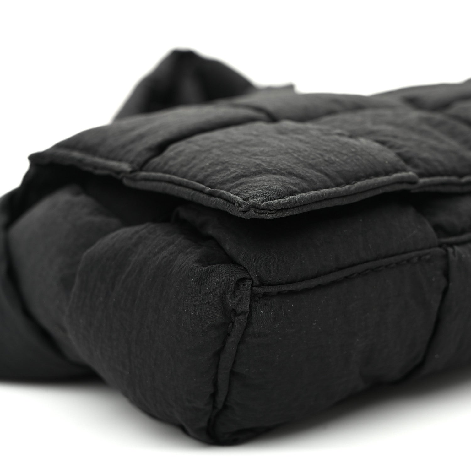 Nylon Intrecciato Padded Tech Mini Cassette Belt Bag Black