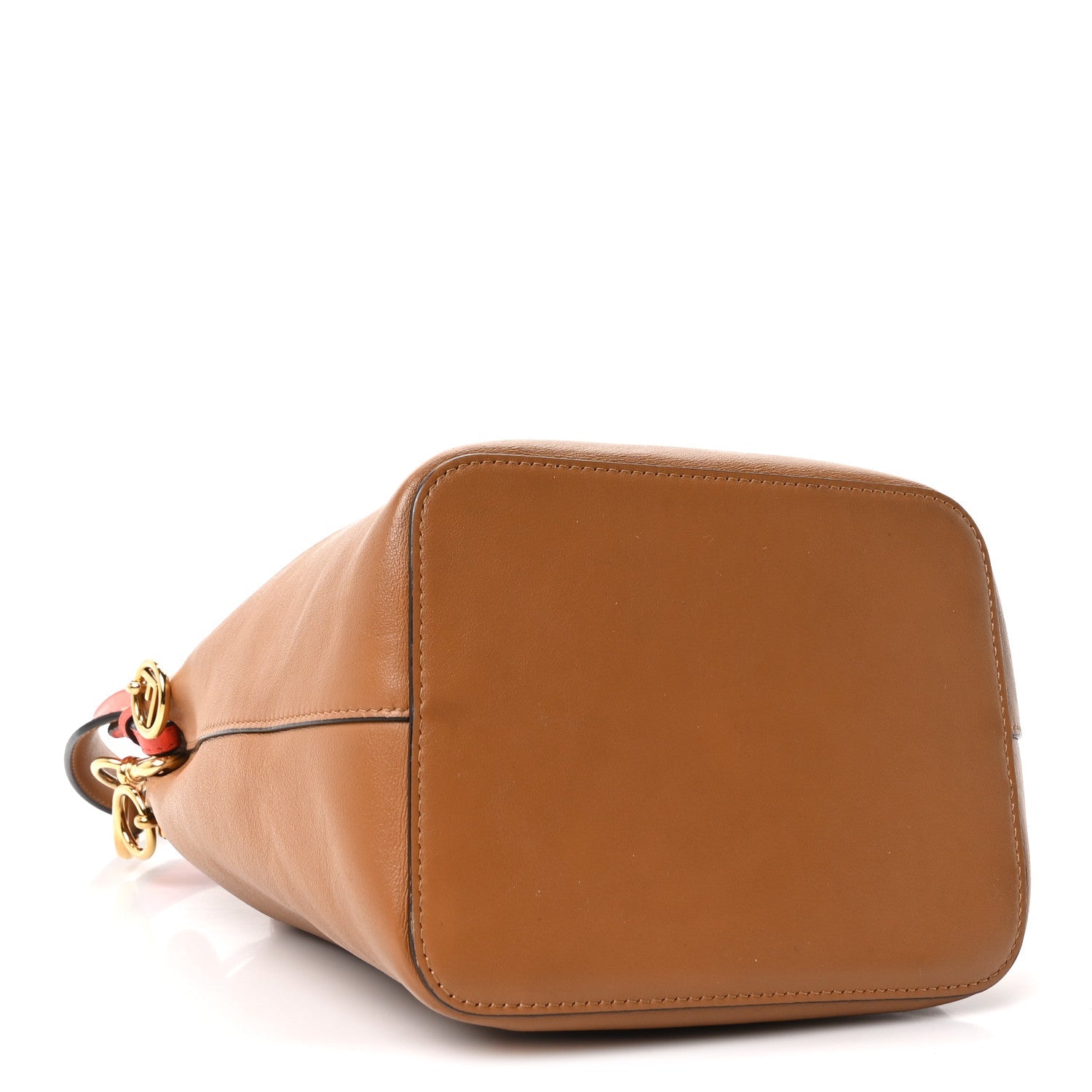 Vitello Grace F is Fendi Stamp Patch Perforated Small Mon Tresor Bucket Bag Nocciola