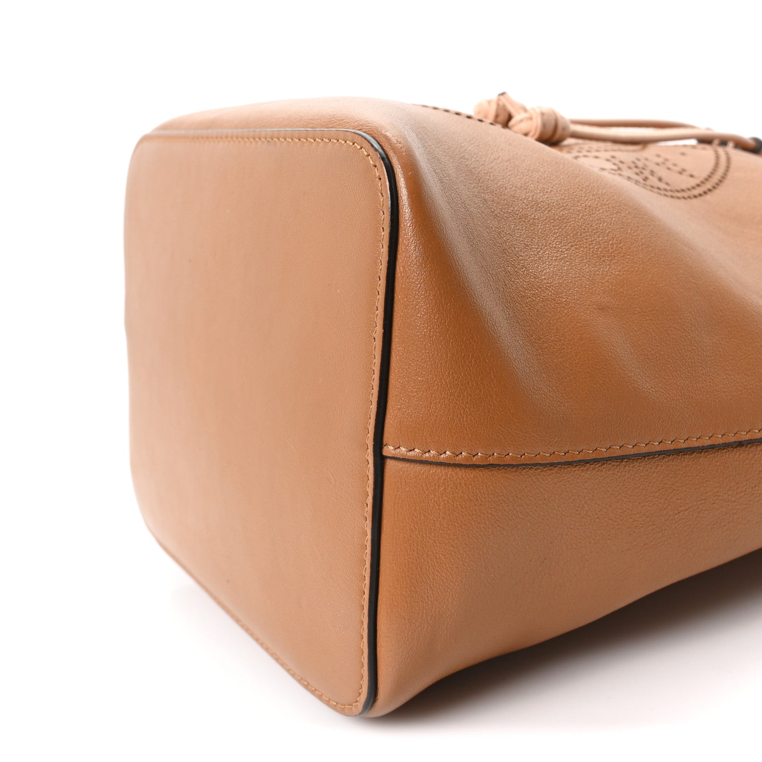 Vitello Grace F is Fendi Stamp Patch Perforated Small Mon Tresor Bucket Bag Nocciola