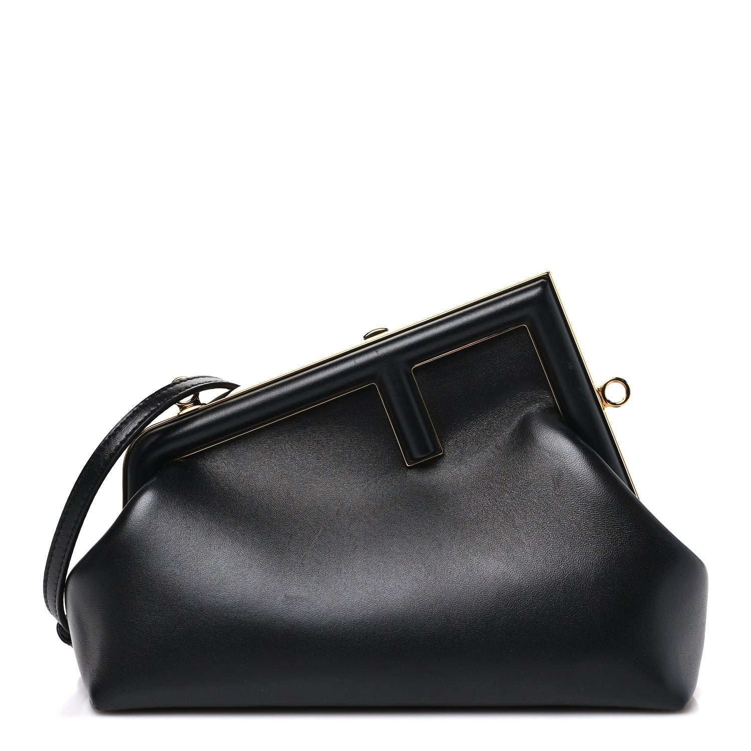 Shiny Nappa Small Fendi First Black Black
