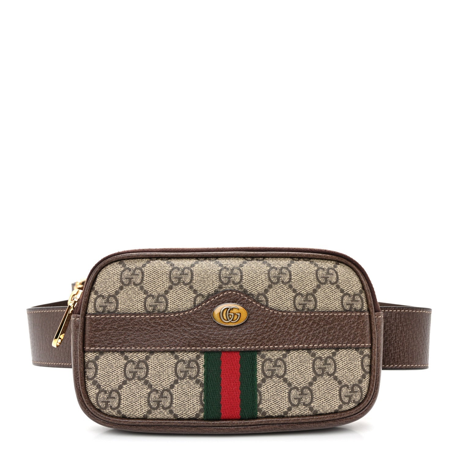 GG Supreme Monogram Ophidia Belted iPhone Case 95 38 Dark Brown
