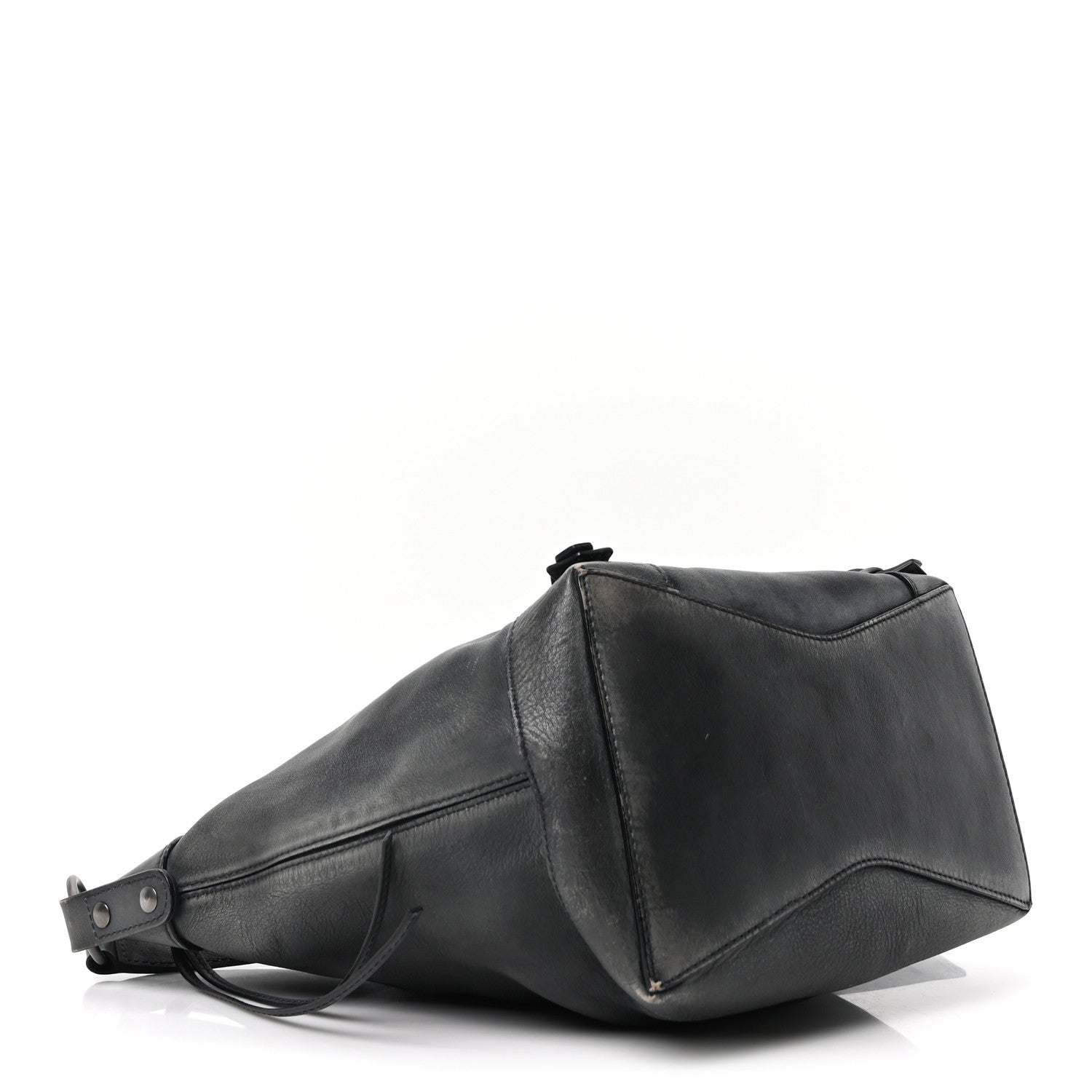 Used Calfskin Silver Hardware Small Neo Classic City Navy