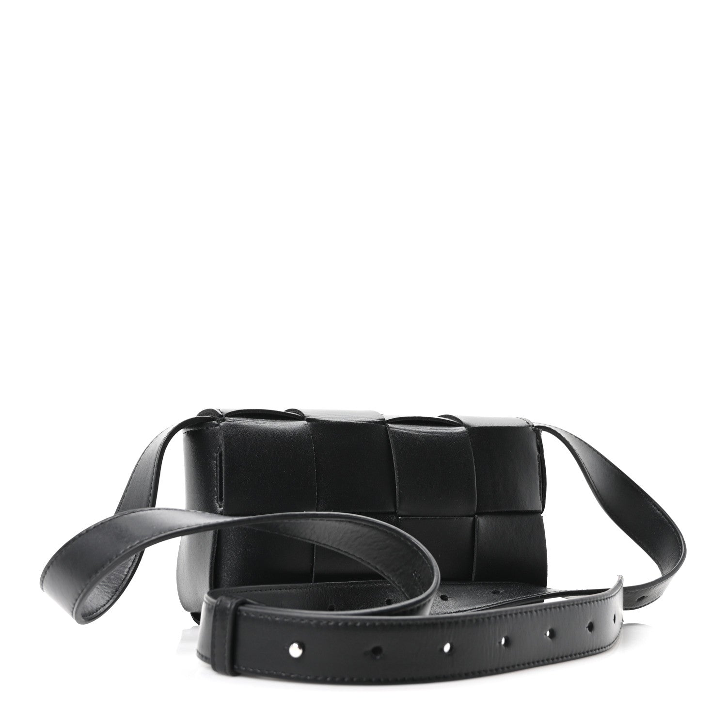 Nappa Maxi Intreccio The Belt Cassette Bag Black