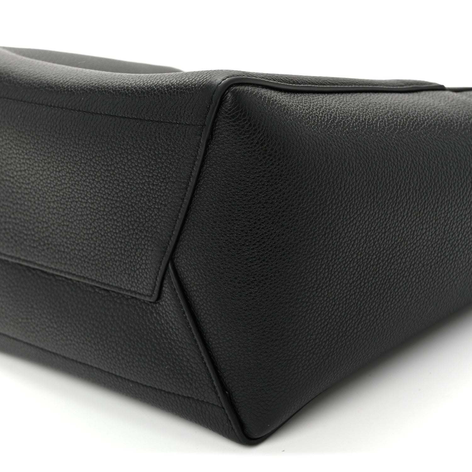 Soft Grained Calfskin Sangle Bucket Bag Black