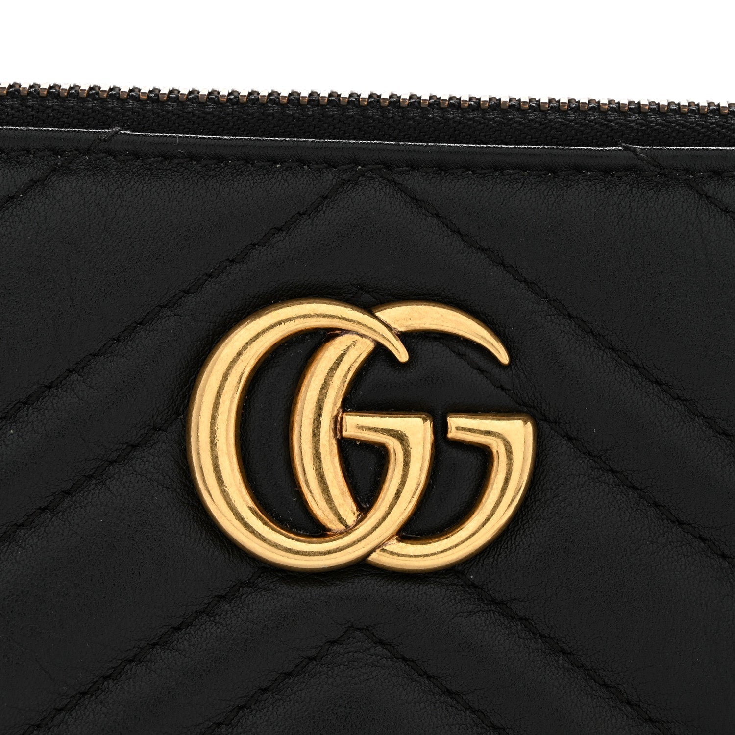 Calfskin Matelasse Mini GG Marmont Chain Bag Black