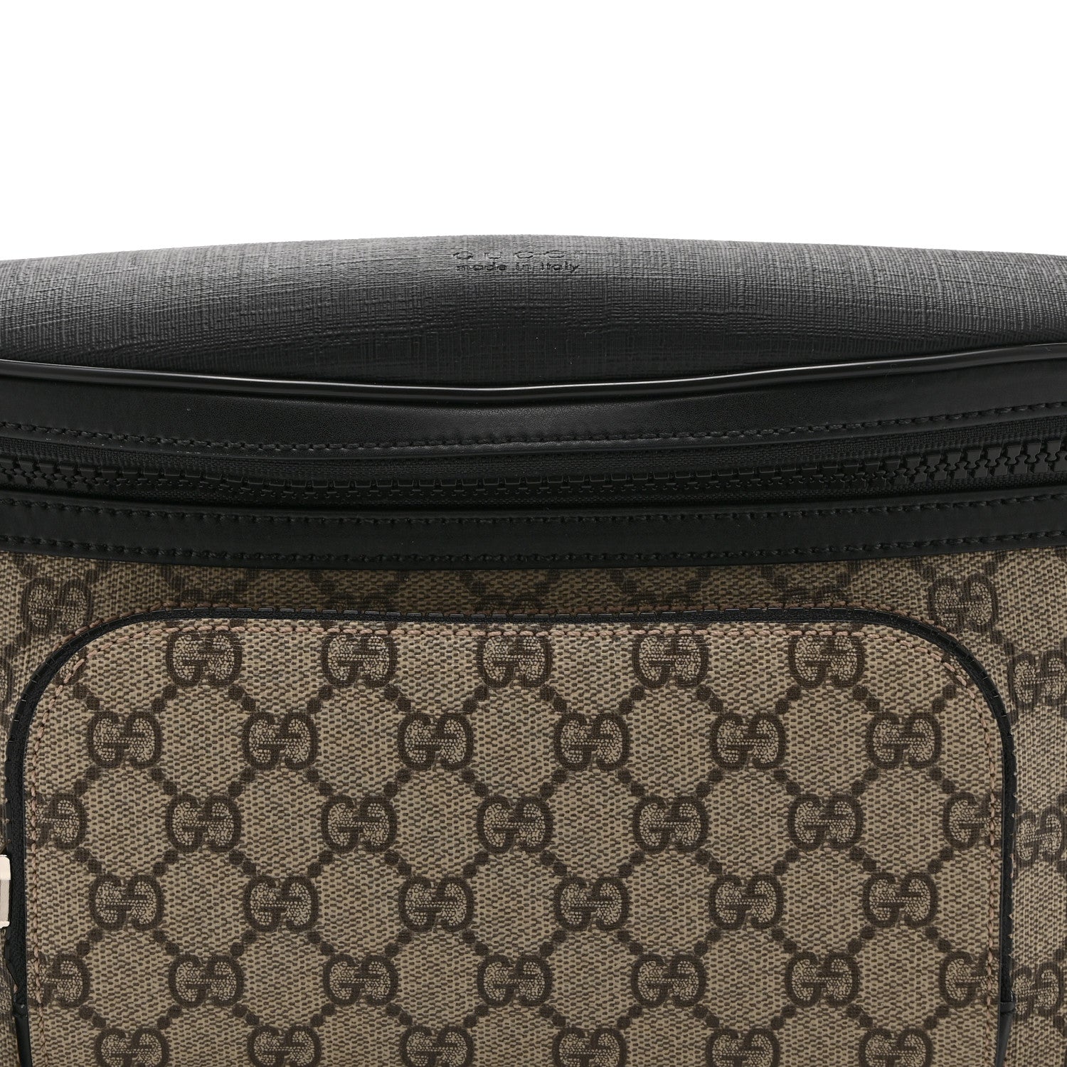 GG Supreme Monogram Large Belt Bag Beige Ebony Black