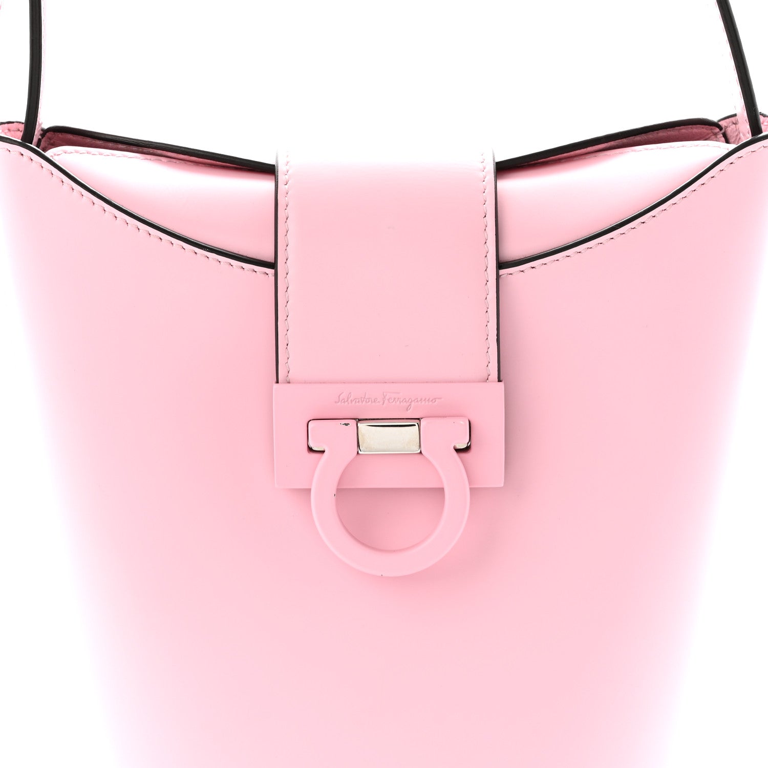 Calfskin Small Trifolio Bucket Shoulder Bag Cheerleader Pink