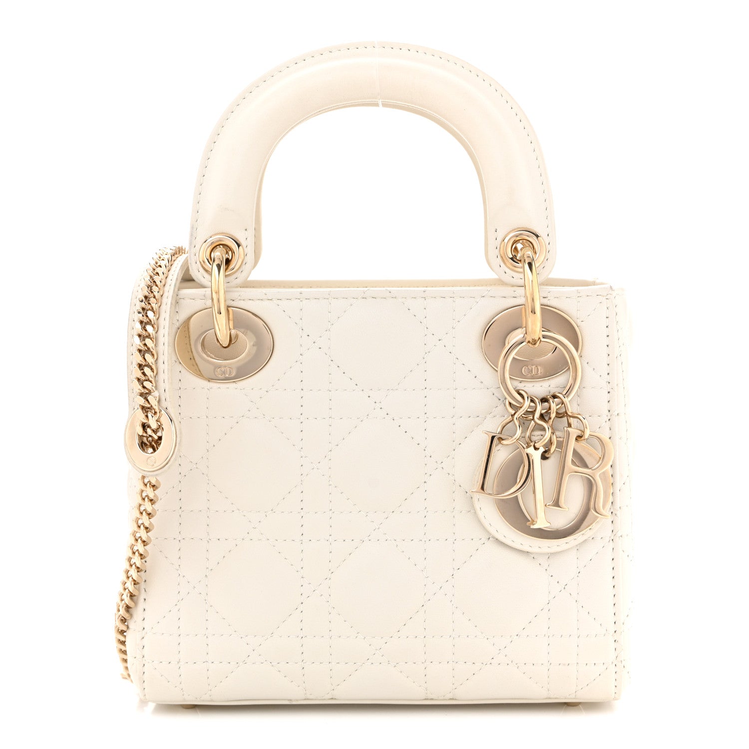 Lambskin Cannage Mini Lady Dior Latte
