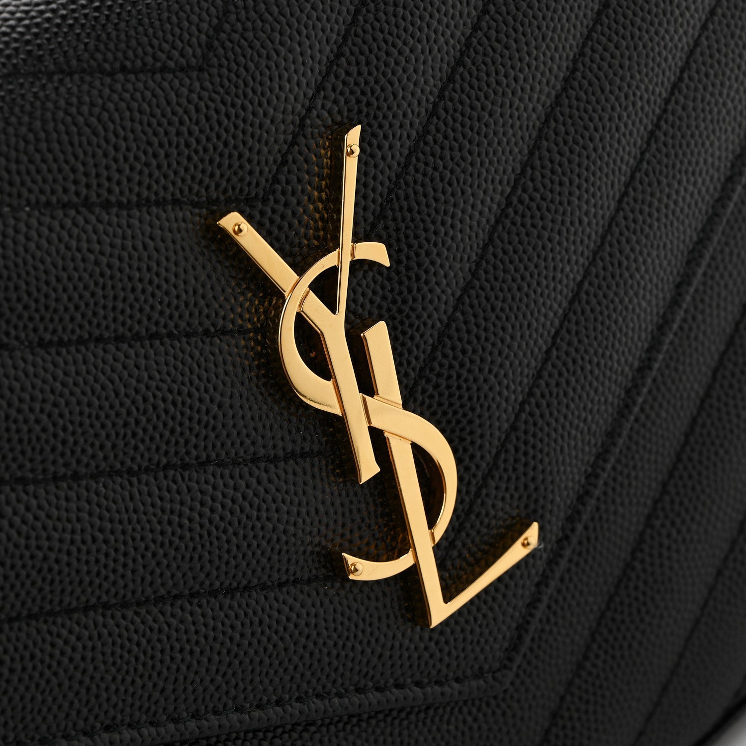 Grain De Poudre Matelasse Chevron Monogram Chain Wallet Black