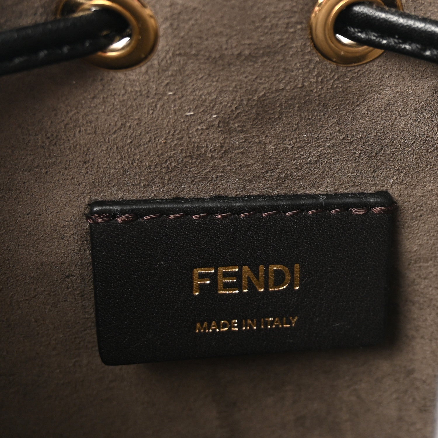 Vitello Liberty F is Fendi Bi-Color FF 1974 Embossed Mini Mon Tresor Bucket Bag Maya Black